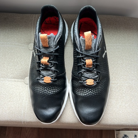 Puma Ignite PWRAdapt Leather Golf Shoes Black 14 - Picture 3 of 7